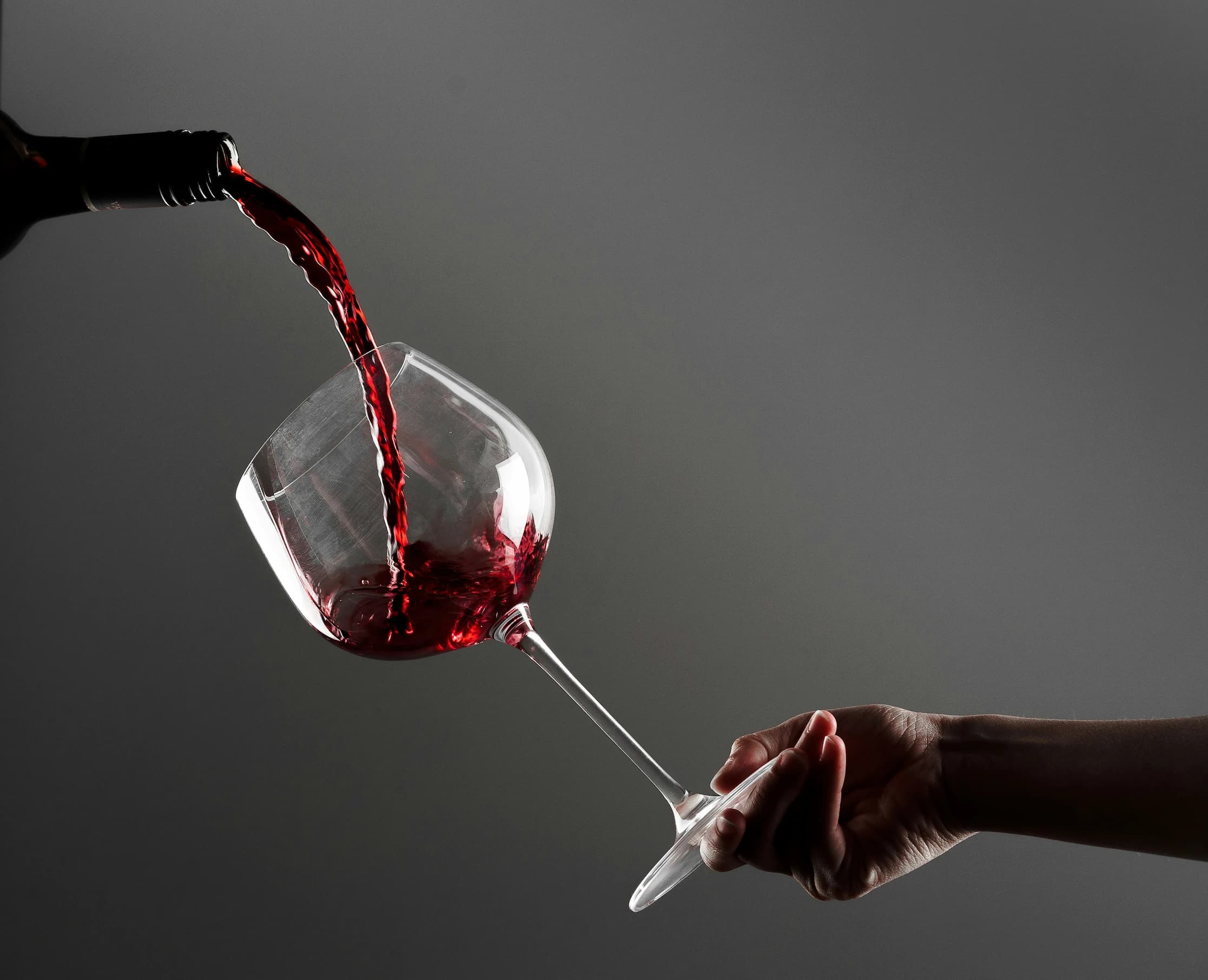 Red wine and grape clusters - bioactive compounds of wine